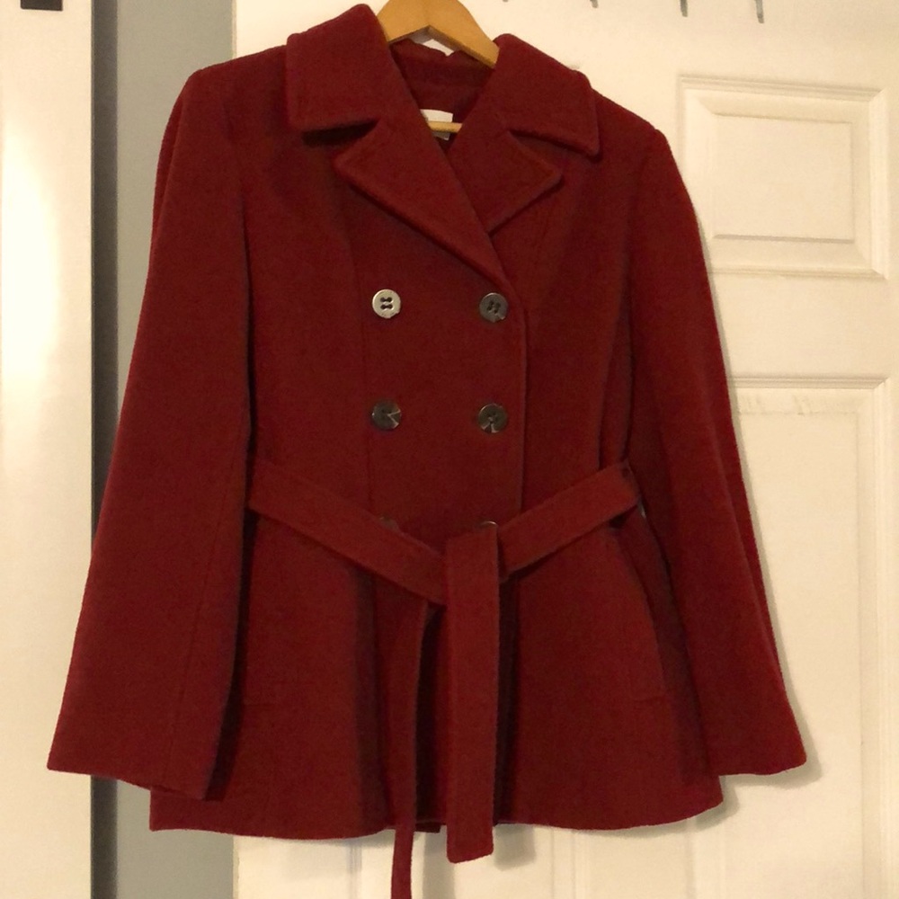 Calvin Klein double breasted wool coat.  P12